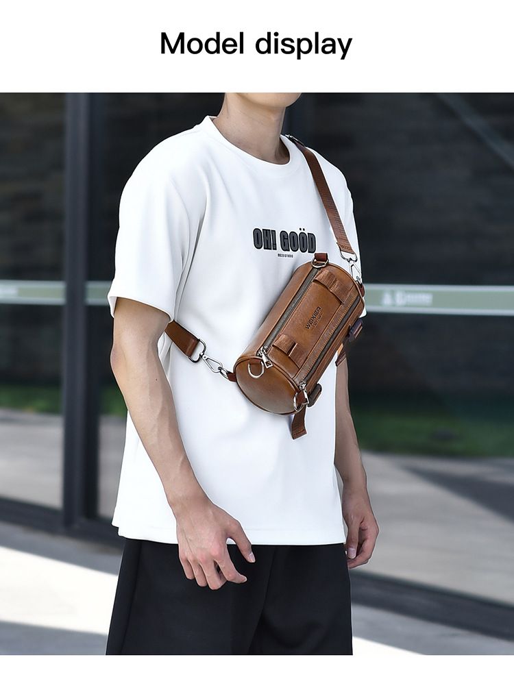 High End Men's Personalized Messenger Bag Trendy Large Capacity Leisure Waterproof Shoulder Bag Men's Bag_voghion.com