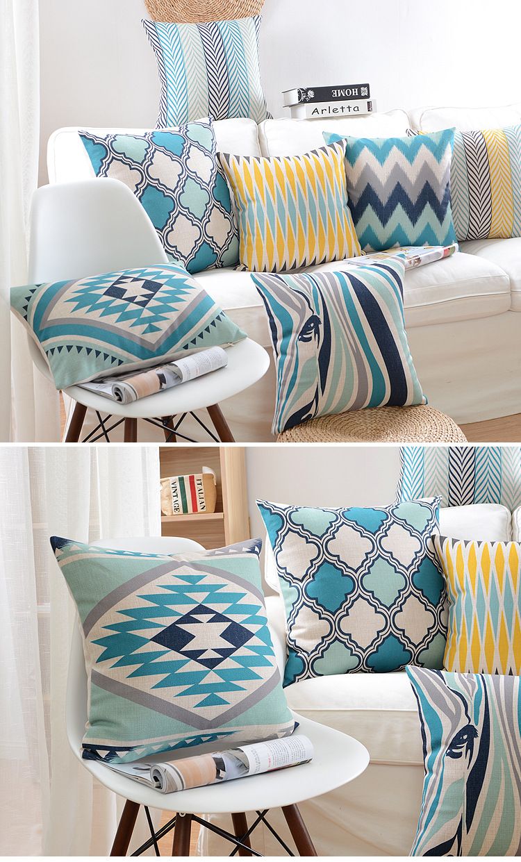 Kissenbezug Leinenkissen Sofakissen Auto Rückenlehne_voghion.com