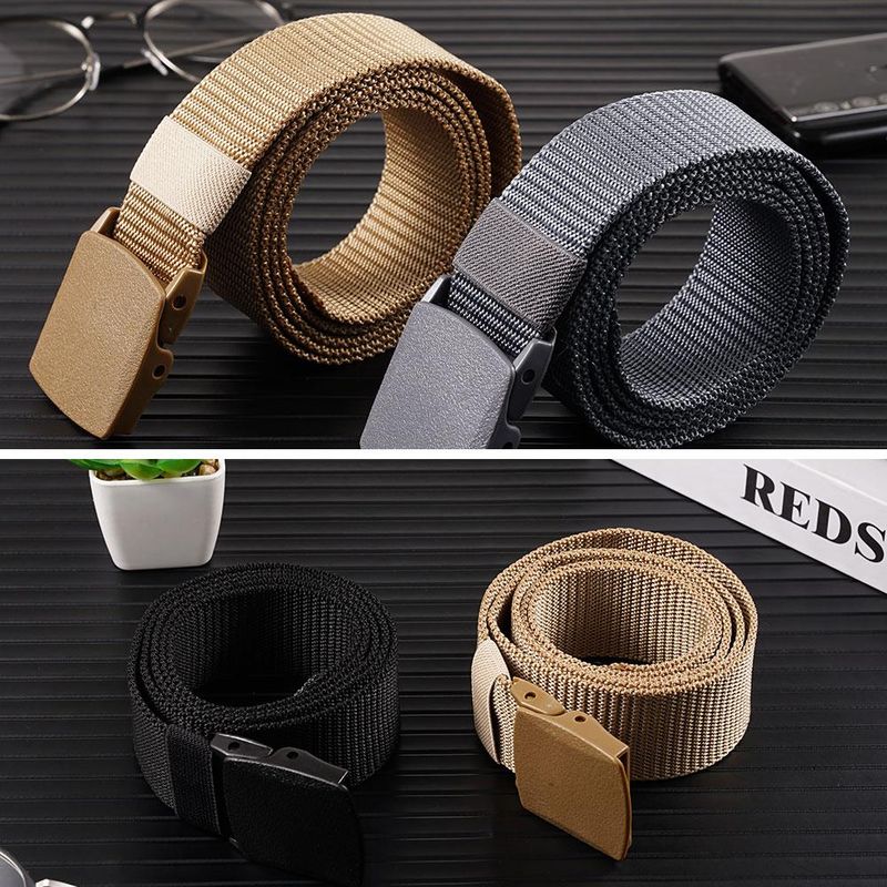 HOT Braided Nylon Canvas Outdoor Hunting Tactical Braid Belts For Men Women Jeans Solid Color Trouser Belt Adjustable Waist_voghion.com