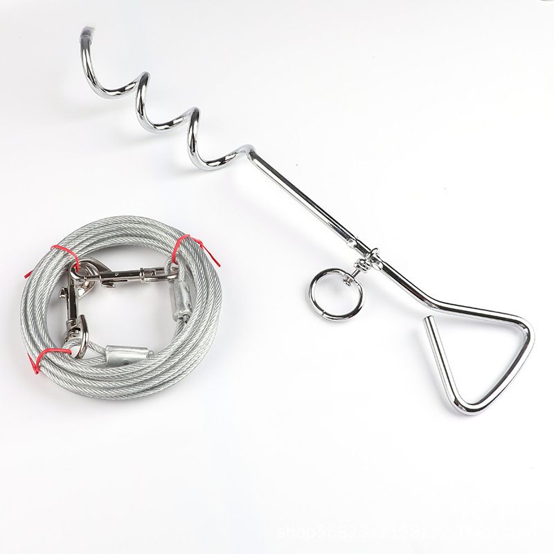 Pet Stake Tie Stahldrahtseil Hundeleine Verschleißfest_voghion.com