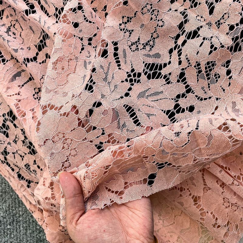 Damenbekleidung Eleganter Midirock mit Spitzenbesatz für Damen, hoch taillierter, ausgestellter Prinzessinnenrock mit plissiertem Saum, atmungsaktive Polyestermischung_voghion.com