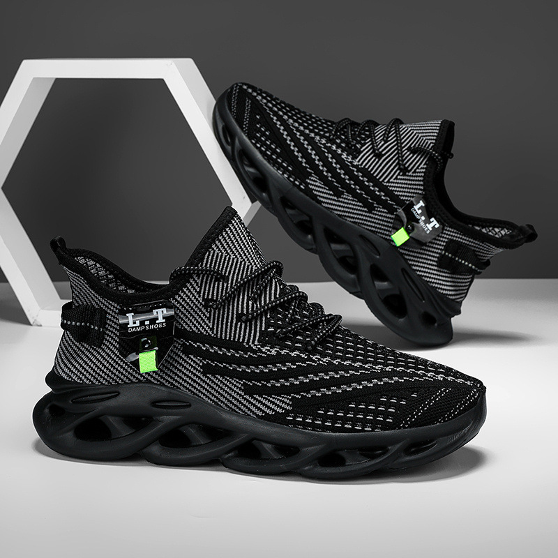 Herrsneakers med snörning i mesh - Sportskor - Lätta och andningsbara - Löpning Basketboll Träning Gym_voghion.com