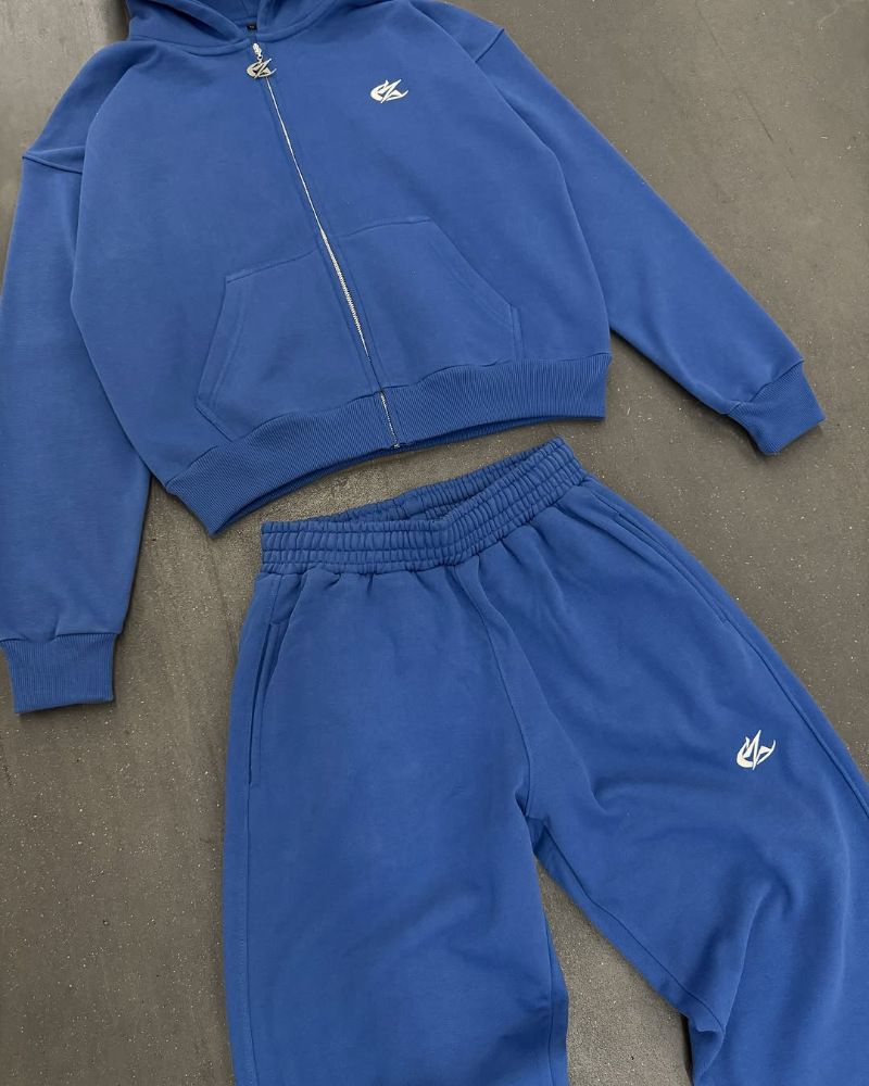 Conjunto de sudadera y jogger con bordado vintage para hombre: ropa informal unisex de estilo retro para hombre y mujer._voghion.com