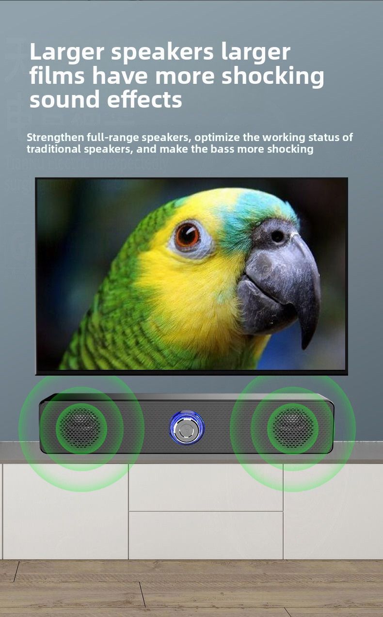 Long Wired Bluetooth For Home Desktop Dual Subwoofer Computer Speaker_voghion.com