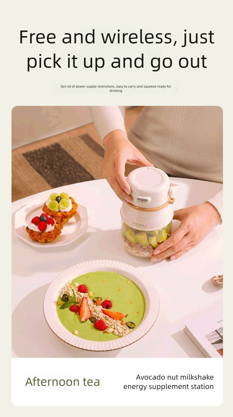 Yidepu Juicer Household Small Portable Juicing Wireless Multi-Functional Electric Stirring Juice Cup_voghion.com