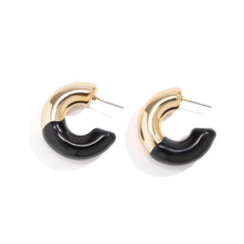 Orecchini da donna in oro, orecchini a cerchio Melard con un senso del design, orecchini a clip in stile francese per donna, stile semplice in metallo, orecchini unici_voghion.com
