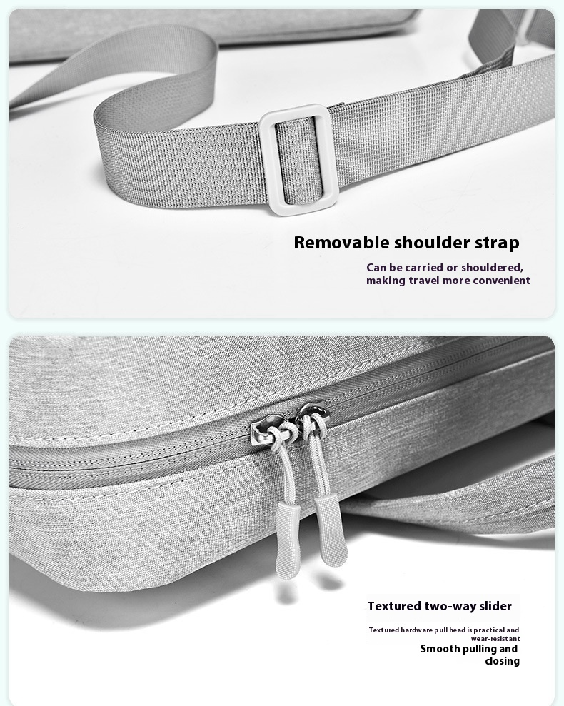 Bolso ligero para ordenador de 16,1 pulgadas, resistente al agua y a los golpes, ideal para viajes, con correa para sujetar la maleta, ideal para estudiantes y profesionales._voghion.com