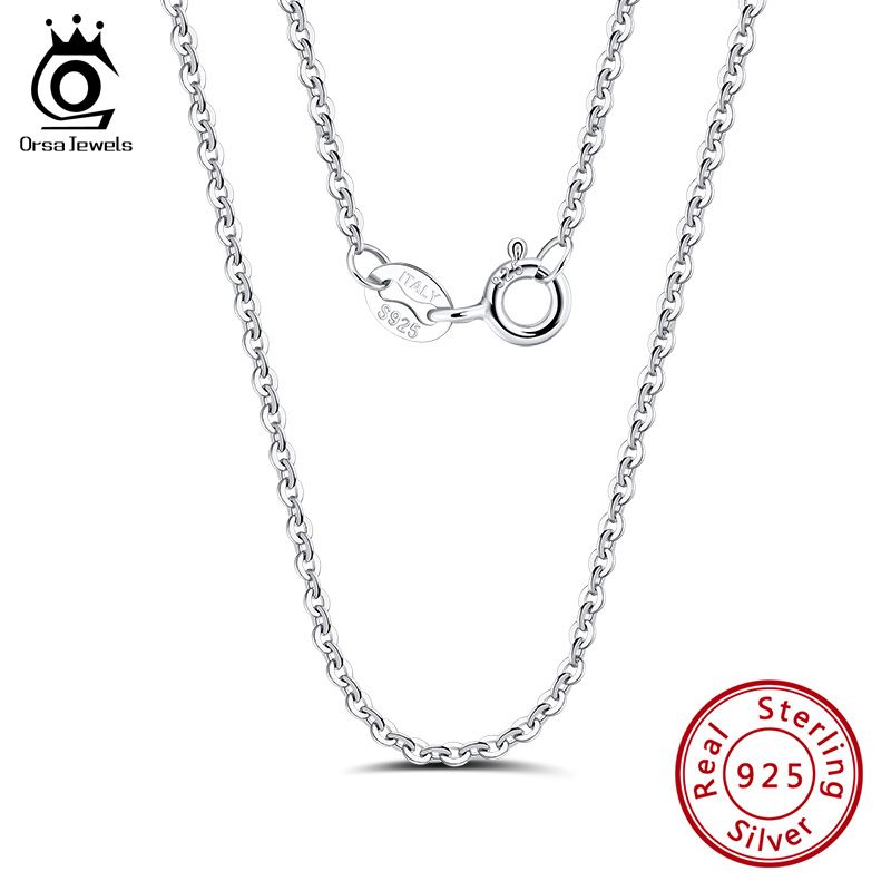 Mode ORSA JEWELS Italiaanse Sterg Sier Personaliseer Ketting voor Vrouwen 1.0mm Kabel k Kettingen Ketting 45 50 55cm SC06-P_voghion.com