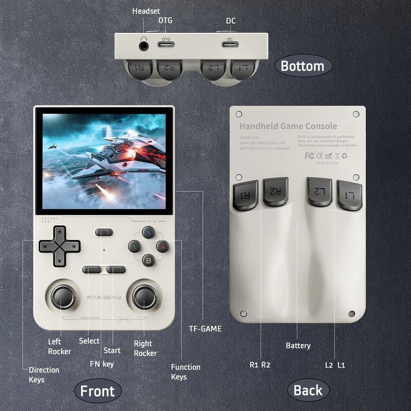 128g R36s Retro Handheld Video Game Console Linux System 3.5 Inch Ips Screen R35_voghion.com