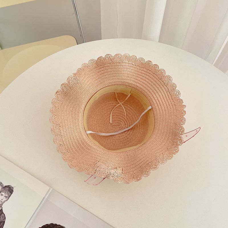 Cappello di paglia per bambini, da principessa, da spiaggia, estivo, sottile, fresco, con protezione solare, per bambine_voghion.com