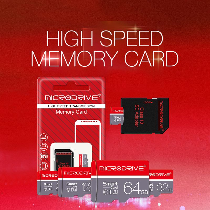 Hoge snelheid Mini SD-geheugenkaart 256 GB Klasse 10 Micro TF Flash USB-stickkaart 4 GB 8 GB 16 GB 32 GB 64 GB 128 GB_voghion.com