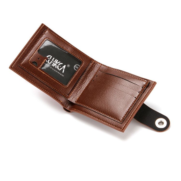 Monedero con hebilla para hombre, monedero de negocios, tarjetero y clip para billetes multifuncional._voghion.com