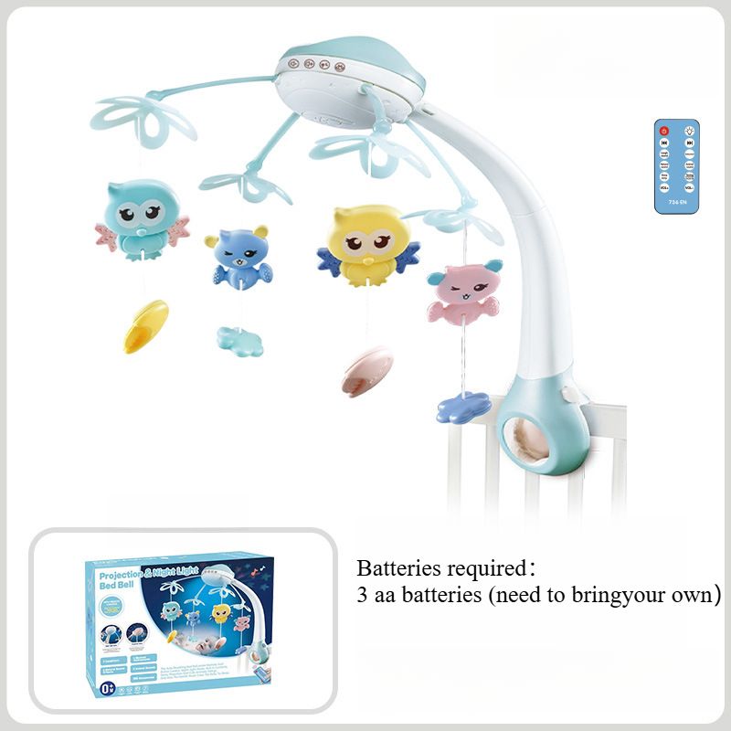Hot-selling Music Rotating Projection Remote Control Bed Bell Toy 0-12 Months Newborn Baby Educational Early Education Rattle_voghion.com