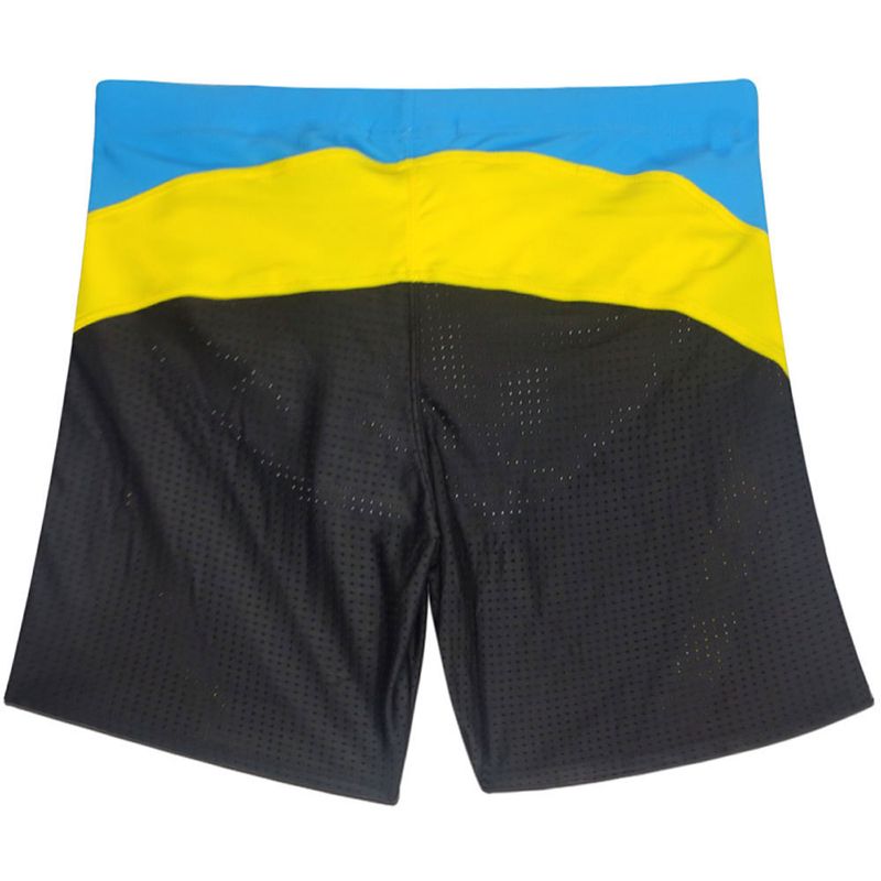 Maillot de bain mi-long UXH pour homme, coupe quatre-quarts, doublure intérieure triangulaire, maille nylon, résistant à l'eau, color-block professionnel_voghion.com