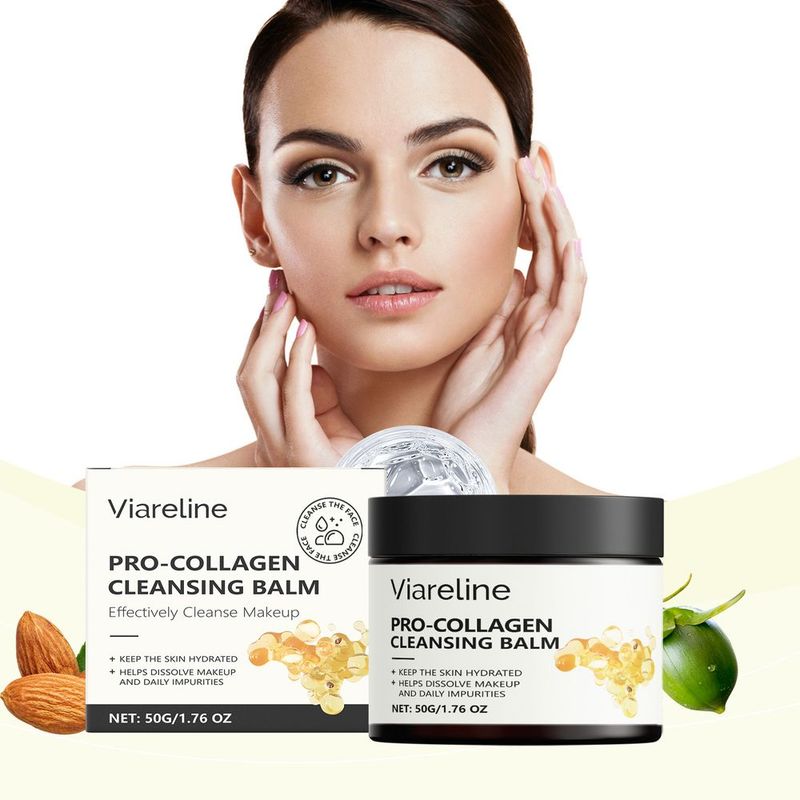 Viareline Collagen Makeup Remover Gentle Skin, Refreshing, Emulsifying, Rinsing, Moisturizing And Brightening_voghion.com
