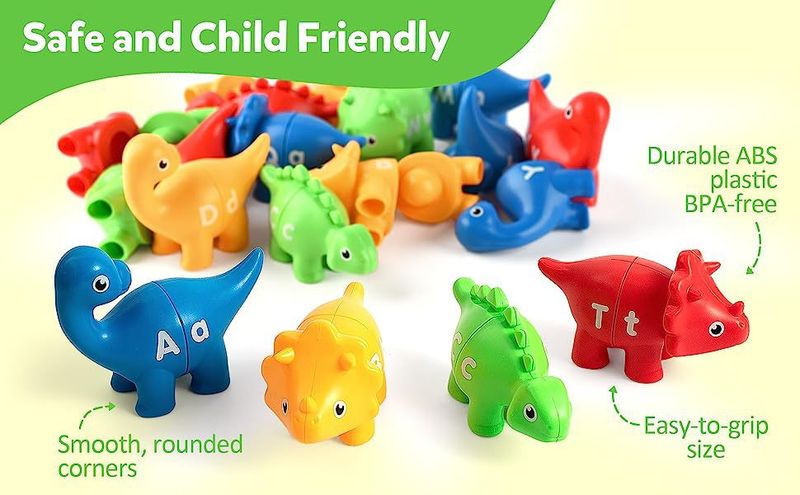 Nouveaux jouets d'apprentissage précoce pour enfants, alphabet de dinosaures, appariement, modèles numériques, illumination, aides pédagogiques cognitives_voghion.com