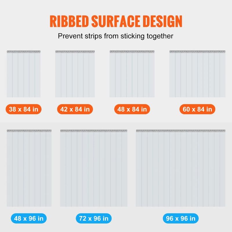 Striscia trasparente per tenda di spessore X 96 0,08 Strisce per porta 8 pezzi Tenda a strisce Wa Larghezza tenda 48 Altezza porta in PVC per congelatore in plastica_voghion.com