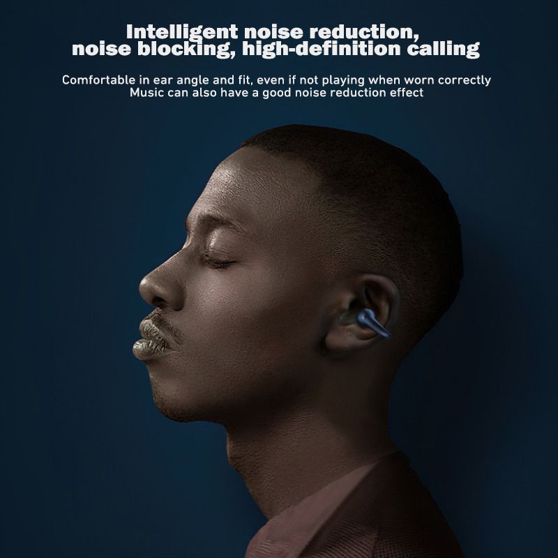 Bezprzewodowe słuchawki sportowe z otwartym uchem, bezprzewodowe słuchawki douszne BT z klipsem do telefonu z systemem Android i iPhone'a, słuchawki z przewodnictwem powietrznym do jazdy na rowerze i biegania_voghion.com