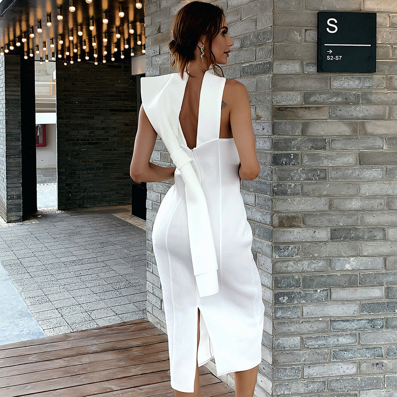 Robe de soirée irrégulière sans bretelles avec nœud papillon, vêtements pour femmes, nouvelle collection_voghion.com