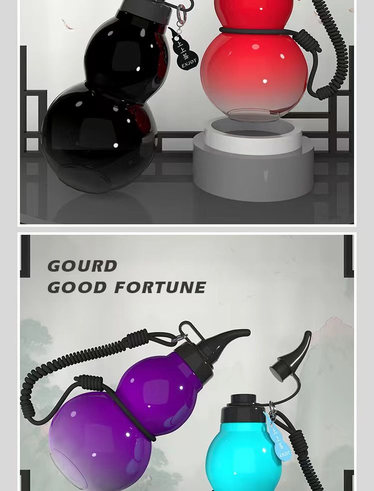 Nuova borraccia sportiva per esterni Tritan Black Myth Gourd di alta qualità, grande capacità_voghion.com