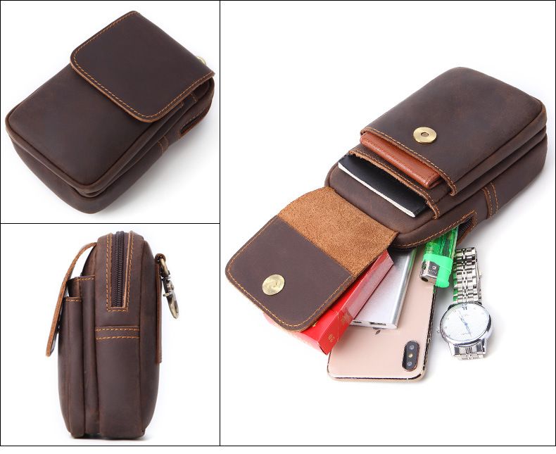Men Genuine Leather Retro Outdoor Pocket_voghion.com