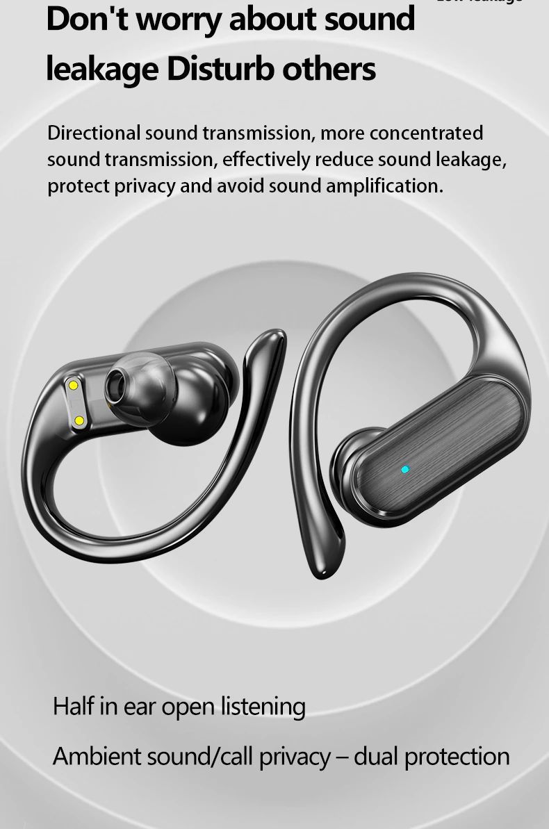 Nová náhlavní souprava Bluetooth s držákem na ucho A520 Bezdrátová kostní vedení Prodej za tepla Dlouhá výdrž baterie Multifunkční náhlavní souprava s vysoce kvalitním zvukem_voghion.com