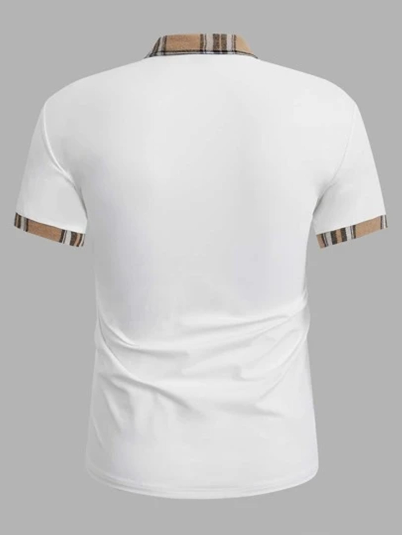 2023 Men's Short Sleeved Printed Polo Shirt With Lapel, Business And Casual Button_voghion.com