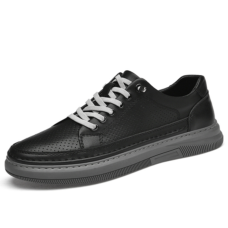 Euro Step, nuove scarpe da ginnastica bianche in pelle di vacchetta da uomo, comode e casual, versione coreana, scarpe alla moda_voghion.com