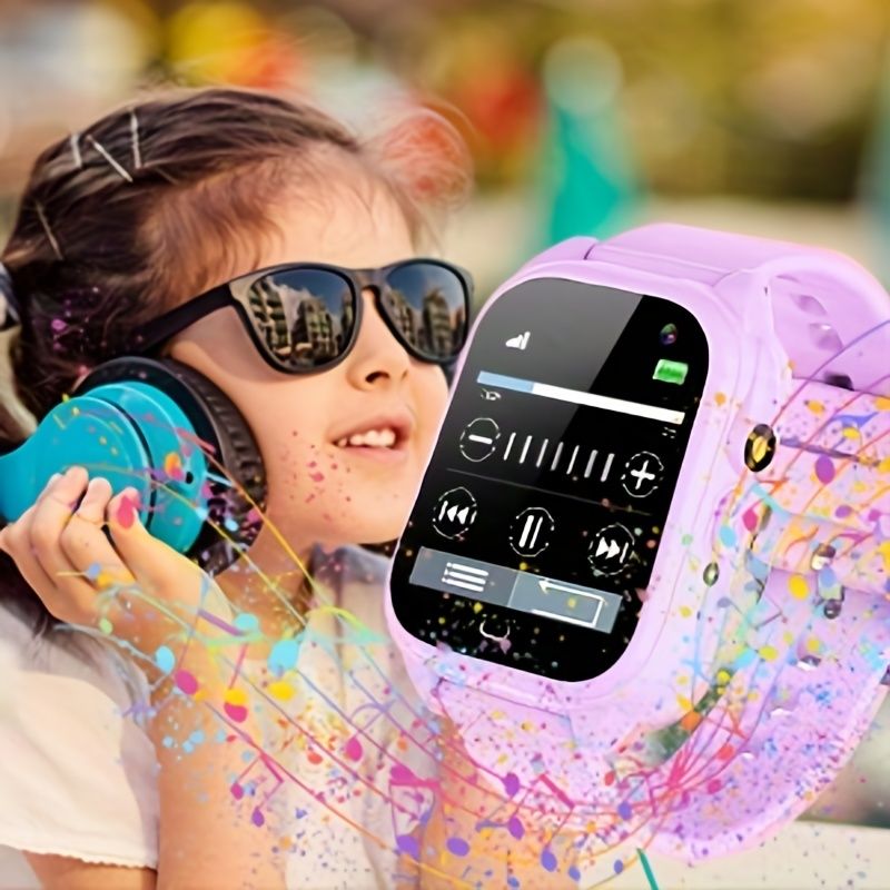 Kids Waterproof Smart Watch, 24 Game, 3.66cm HD Touch Screen, Music Player, Camera Video Recorder, 12/24 Hr Clock,_voghion.com