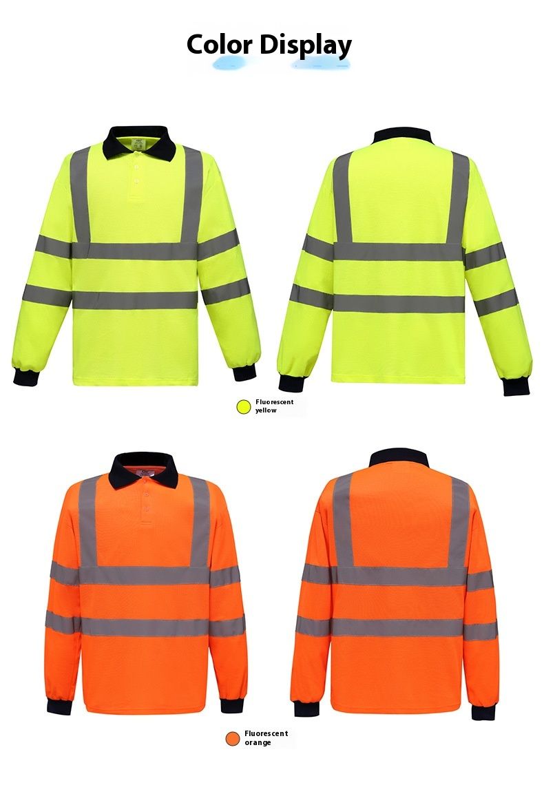 EN/ISO20471 Summer Hot Selg And Explosive Collar T-shirt Protective Breathable High Warning Reflective Clothing_voghion.com