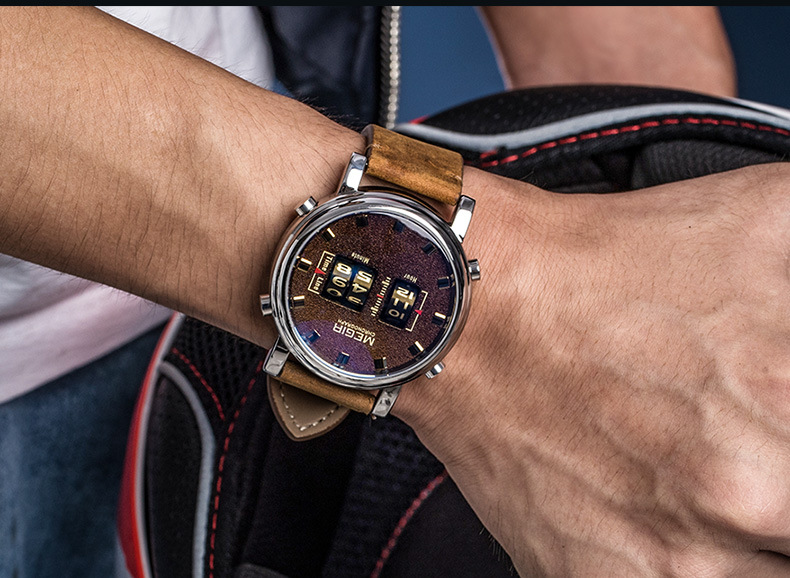 2023 Nuova funzione di cronometraggio multifunzionale da uomo Roller di vendita Orologio da uomo d'affari con luce notturna impermeabile in vera pelle creativa_voghion.com