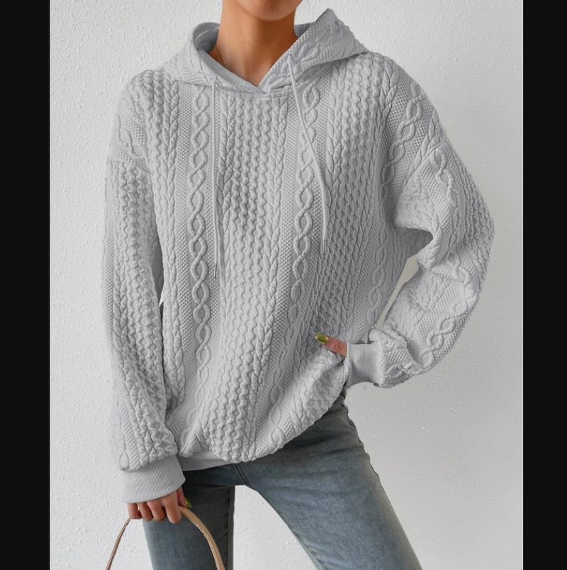 Kadınlar İçin Tığ İşi Örgü Sweatshirt - Büyük Boy Yuvarlak Yaka Kazak (S-5XL, 6 Renk)_voghion.com