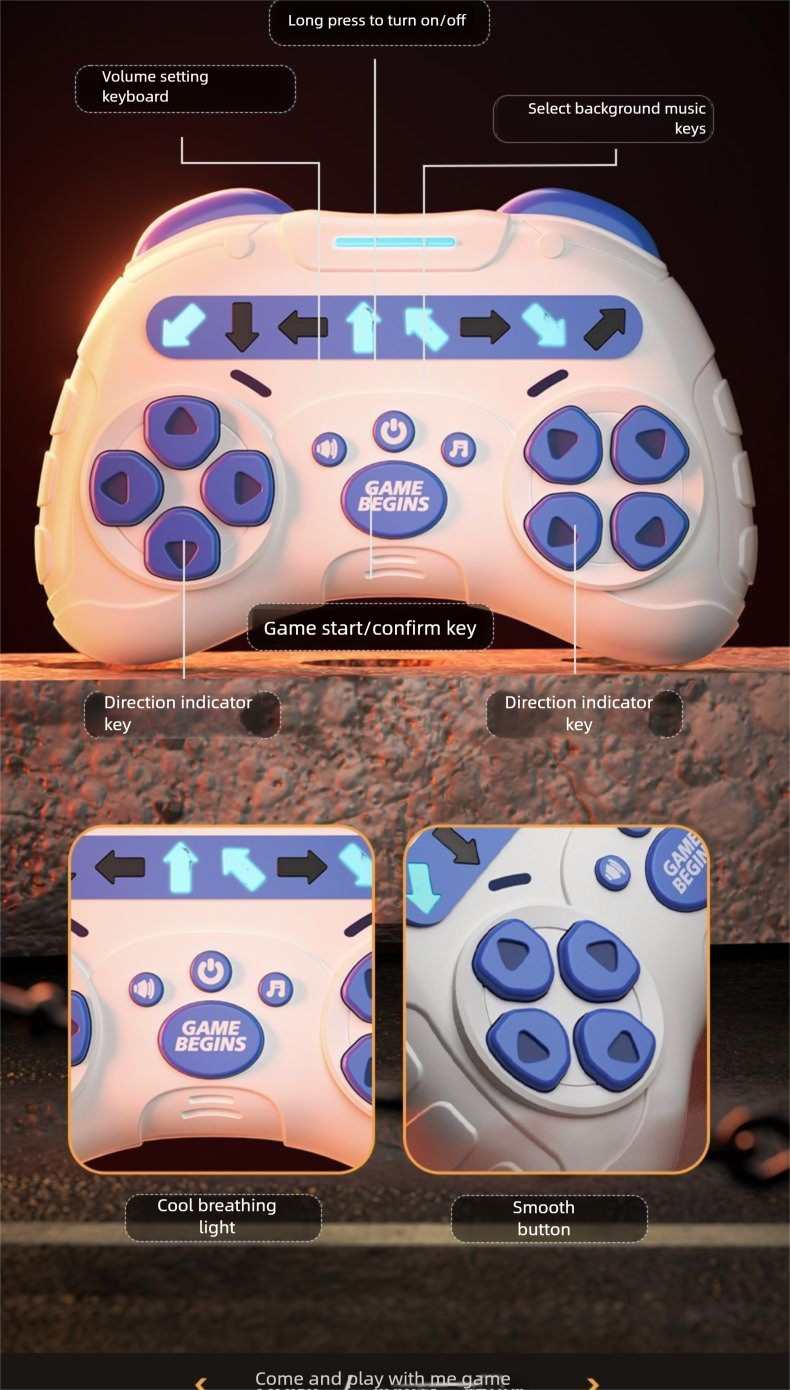 Rhythm Master Console Speed Push Puzzle Challenge Battle Game Finger Training Handheld Dancing Machine Solution_voghion.com