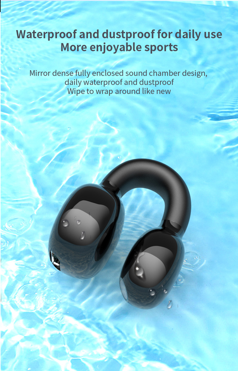 Nye øreklips YX03 Bluetooth-hodesett Trådløse øredobber med ett øre Utadvendt forretningssporthodesett_voghion.com