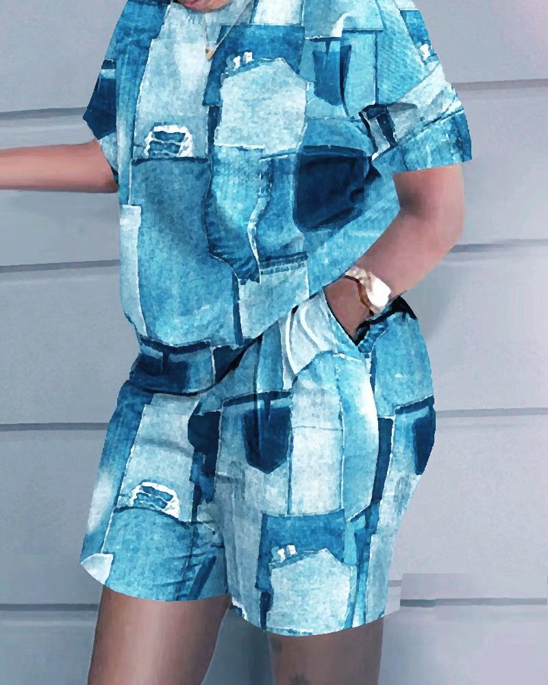 Traje holgado informal de dos piezas de talla grande para mujer_voghion.com