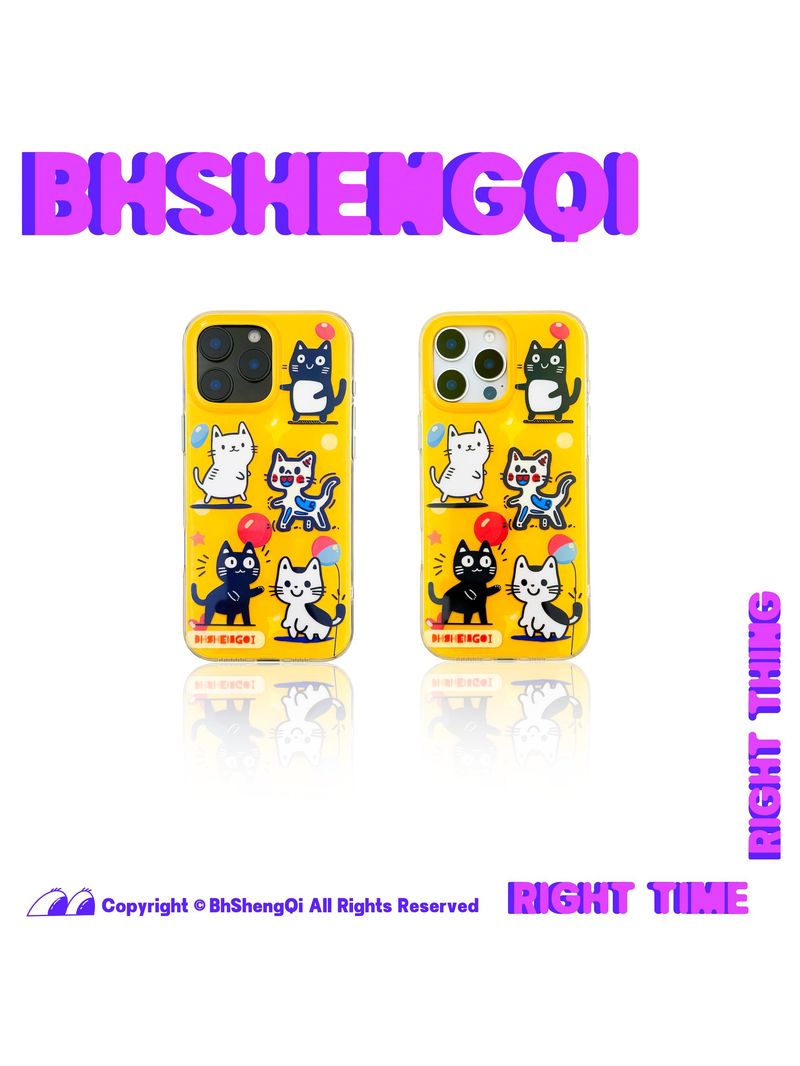 Unbeatable Quality Not Angry Bhshengqi Original Double-Layer Cat Park Glossy Suitable Iphone16/15/14/Pro/Max Mobile Phone Shell For IPhone_voghion.com