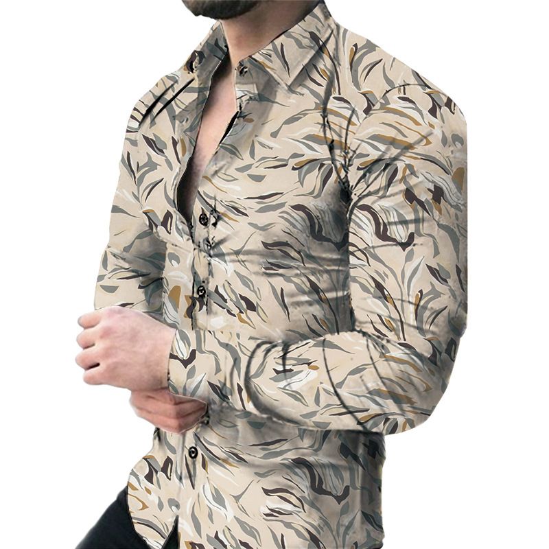 2024 New Digital Print Long Sleeve Casual Fashion Men's Shirt_voghion.com