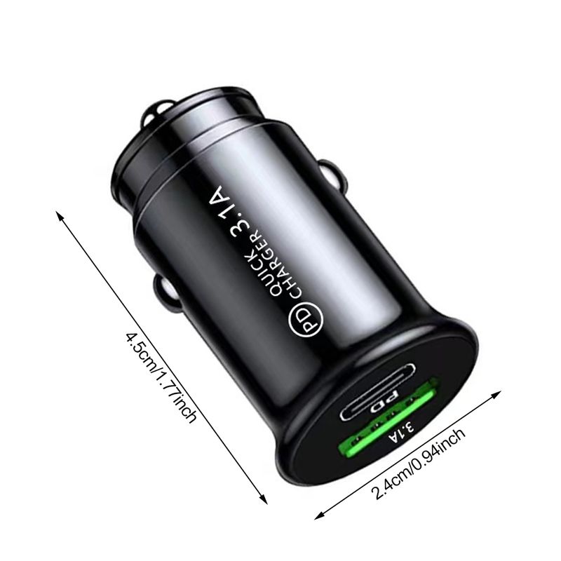 3.0 Charger Fast Charging White Black Mini Shape Ph Charge Pd Slot Car C Lighter Type Mobile 20w Usb For Xiaomi_voghion.com