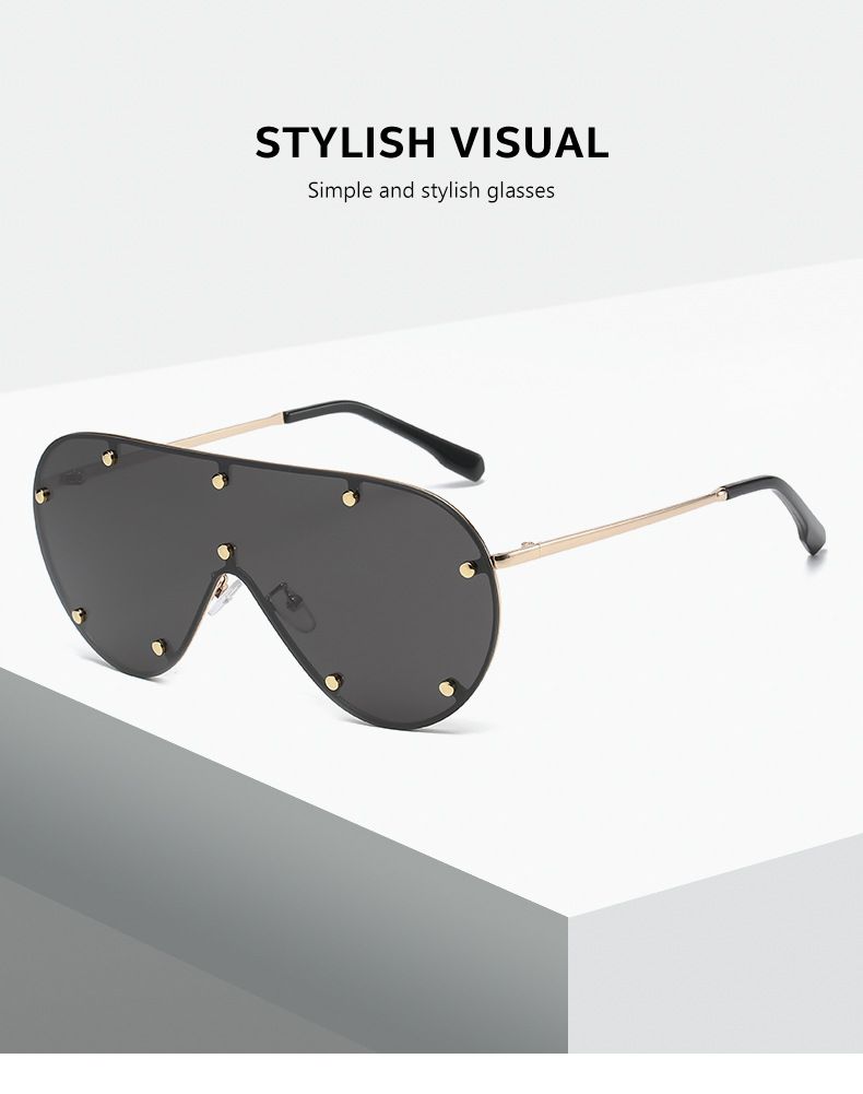 One Piece Anime Sunglasses For Women - Large Metal Frame With Gradient Lenses (UV400 Protection, High-End Fashion)_voghion.com