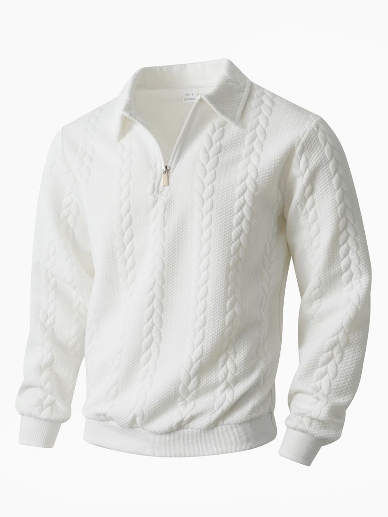 Felpa con cappuccio casual da uomo con cerniera e collo alto - Felpa leggera per primavera e autunno (bianco, grigio, nero, cachi)_voghion.com