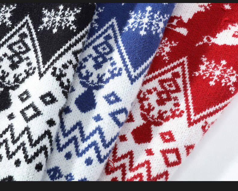 Men’s Casual Knit Sweater – Long Sleeve Crewneck Pullover, Loose Fit, Wrinkle-Resistant (M-4XL, Black/Red/Blue, Machine Washable)_voghion.com