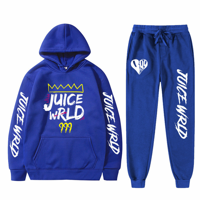 Jaunā repa dziedātāja Juice Wrld Same Loose vīriešu un sieviešu džemperu ziemas komplekts ar kapuci_voghion.com