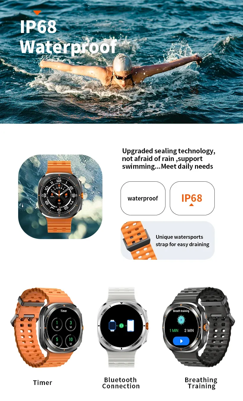 Pro Samsung Galaxy Watch 7 Ultra nové GPS Track chytré hodinky pro muže AMOLED vždy zobrazují hodiny BT Talk NFC sportovní chytré hodinky pro ženy_voghion.com