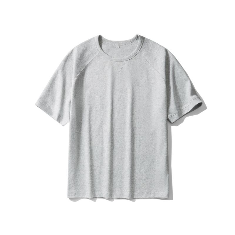 2025d Dengjue New Live Twill, T-shirt da uomo a maniche corte, in cotone bifacciale, color cachi, raglan_voghion.com