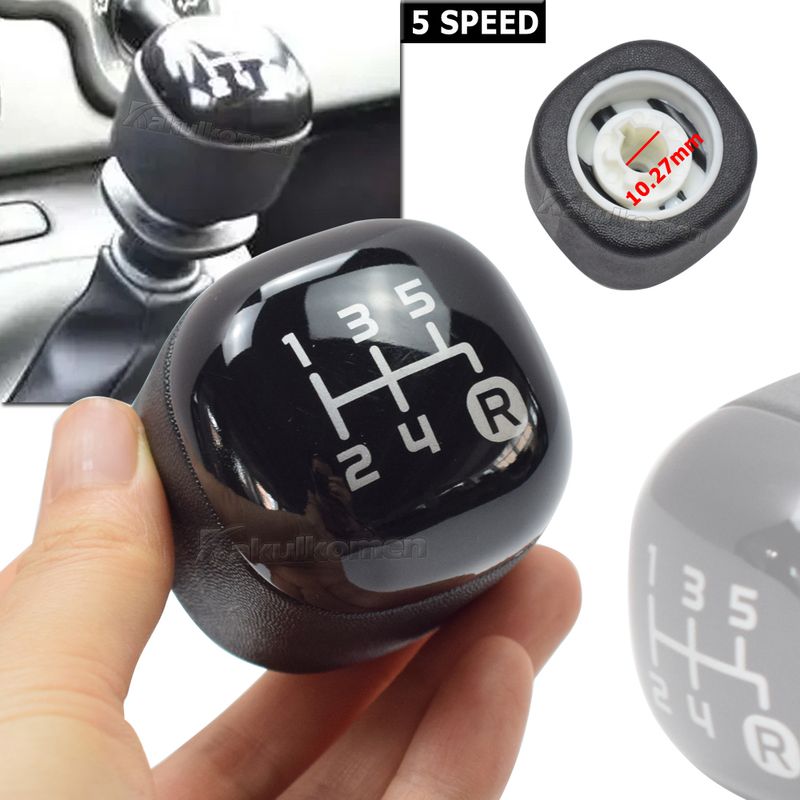 Upgrade Your Fiat For Panda's Interior with this Sleek Black 5 Speed Gear Knob Stick Button 2012 and newer_voghion.com
