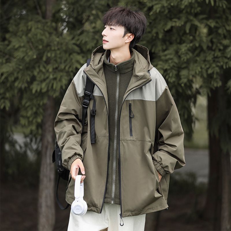 Giacca da lavoro impermeabile in cotone 3 in 1 staccabile per uomo, nuova collezione primavera autunno inverno, tre prove_voghion.com