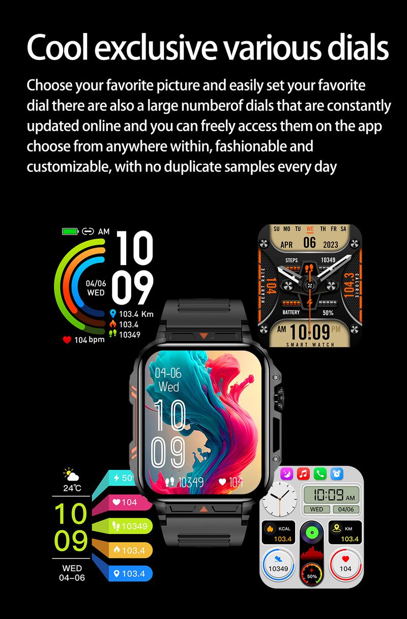 Reloj inteligente deportivo L81 para exteriores, para hombre, con respuesta a llamadas, batería grande, rastreador de actividad física, resistente al agua, compatible con iOS y Android._voghion.com