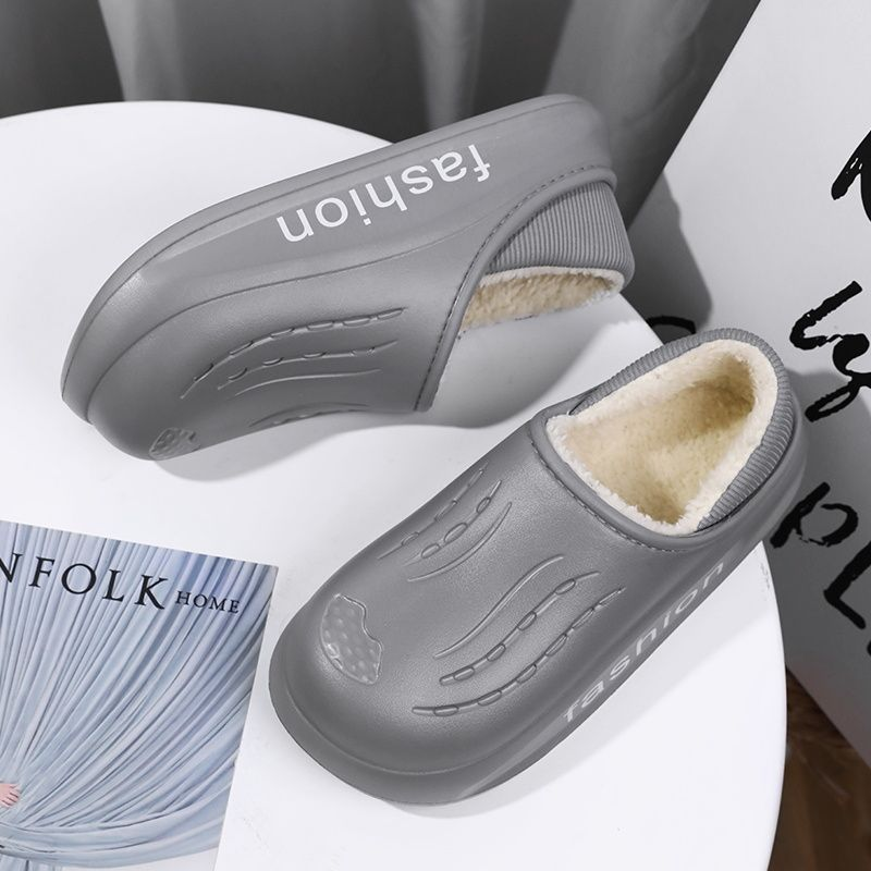 Borsa per coppia in Eva con suola spessa di grandi dimensioni con pantofole impermeabili da uomo, indossa scarpe di cotone calde all'esterno in autunno e inverno_voghion.com