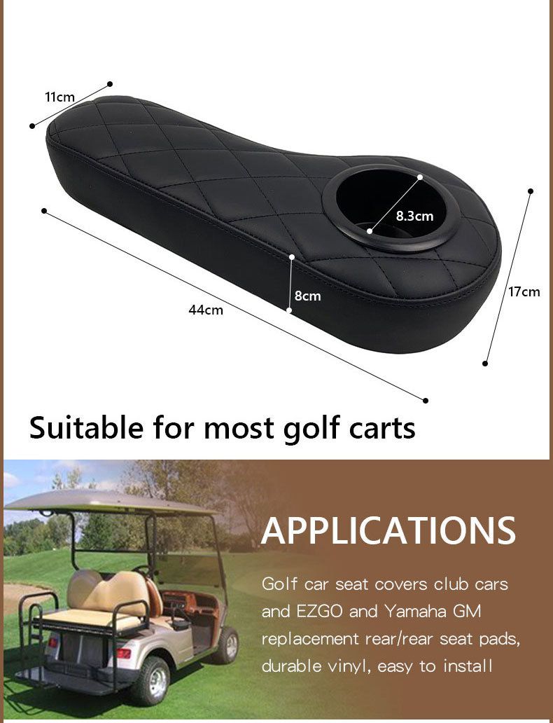 Suitable for CIUB CAR EZGO YAMAHA golf cart armrest with cup holder universal model without drilling_voghion.com