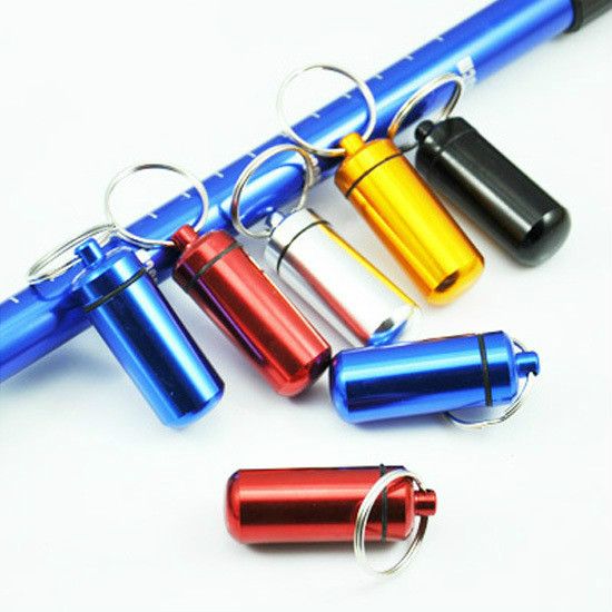 Spot utomhus rund aluminiumlegering patron metall nyckelring krok öronproppar förpackning tank vattentät förseglad_voghion.com